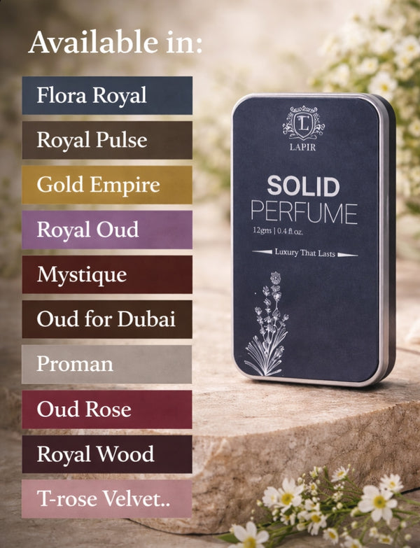 Lapir Flora Royale Solid Perfume | Unisex | Long-Lasting Alcohol-Free Fragrance | 12g