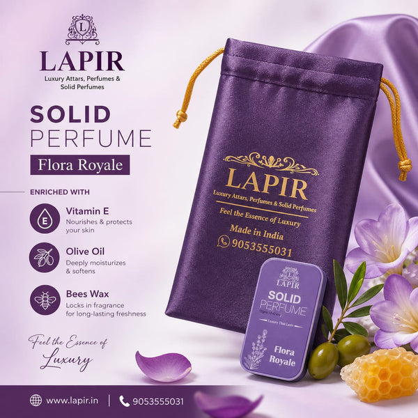Lapir Flora Royale Solid Perfume | Unisex | Long-Lasting Alcohol-Free Fragrance | 12g