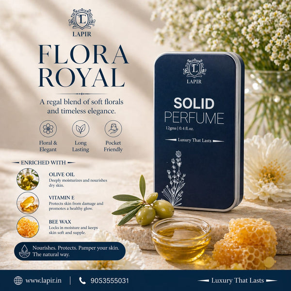 Lapir Flora Royale Solid Perfume | Unisex | Long-Lasting Alcohol-Free Fragrance | 12g