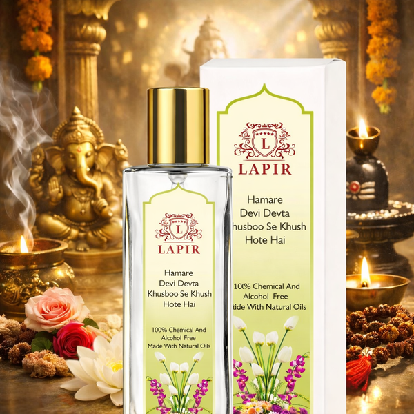 Lapir Ganesh Ji Natural Floral Pooja Perfume | Alcohol & Chemical Free Mandir Fragrance