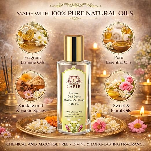 Lapir Laddo Gopal ji Natural Floral Pooja Perfume | Alcohol & Chemical Free Mandir Fragrance