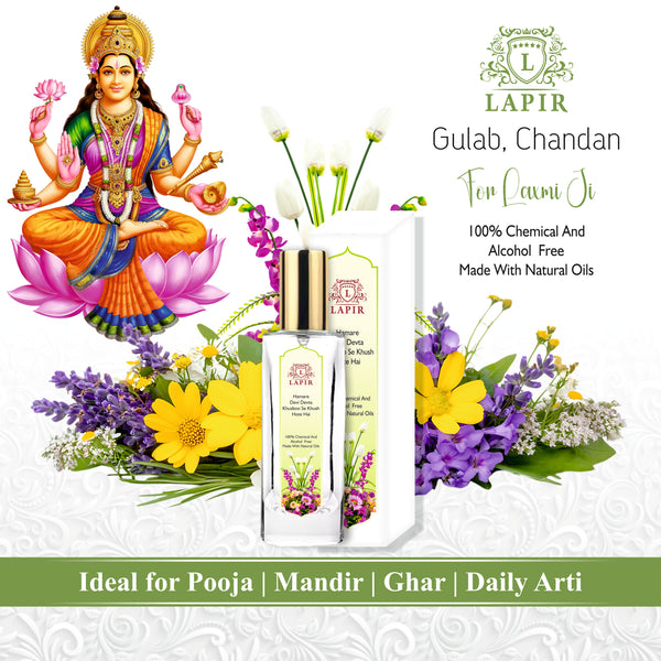 Lapir Laxmi Ji Natural Floral Pooja Perfume | Alcohol & Chemical Free Mandir Fragrance